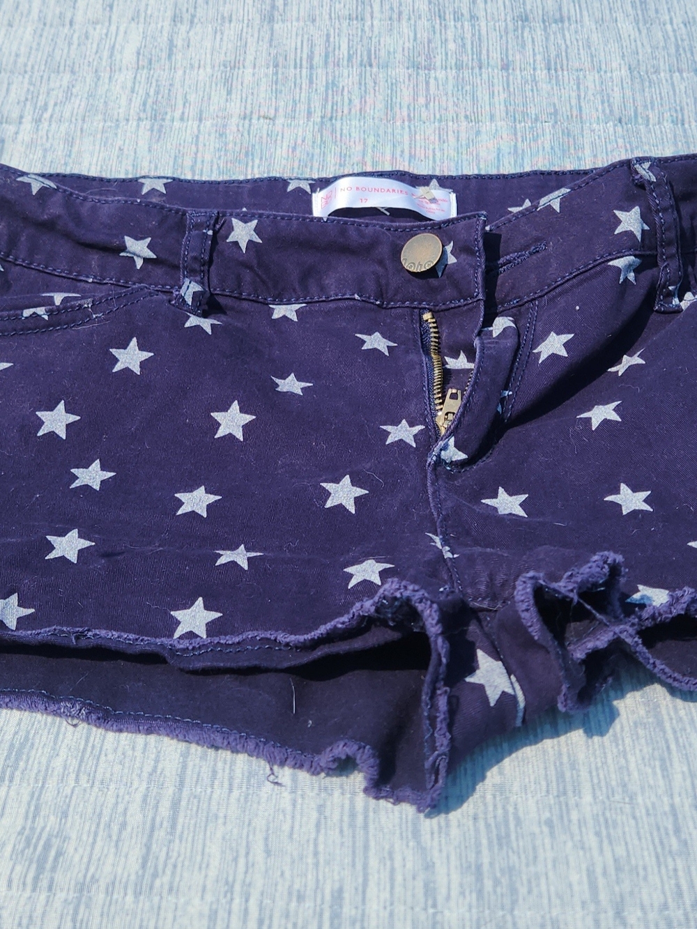 No Boundaries Blue Star-Print Shorts